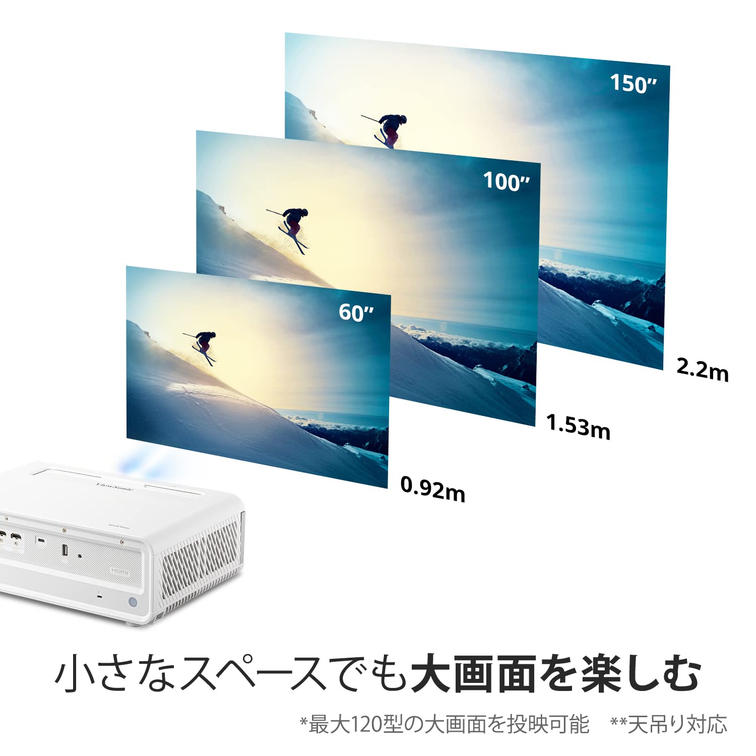 ViewSonic X2 短焦点 LED ホームプロジェクター Amazon.co.jp: ViewSonic X2 短焦点 LED ホームプロジェクター